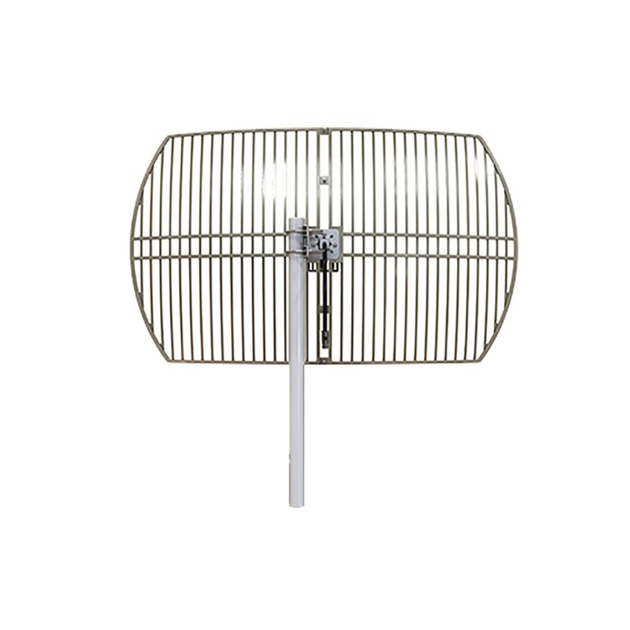 Antena Rejilla direccional, Ganancia 24 dBi, Dimensiones (90 x 60 x 38 cm), rango de frecuencia (2300-2500 MHz).