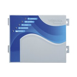 Energizador de 12,000Volts-1.2JOULES/700 Mts de protección para 5 Lineas/Activado por Atenuación de voltaje,Corte de línea o Aterrizamiento de la línea/Integración a panel de Alarma.