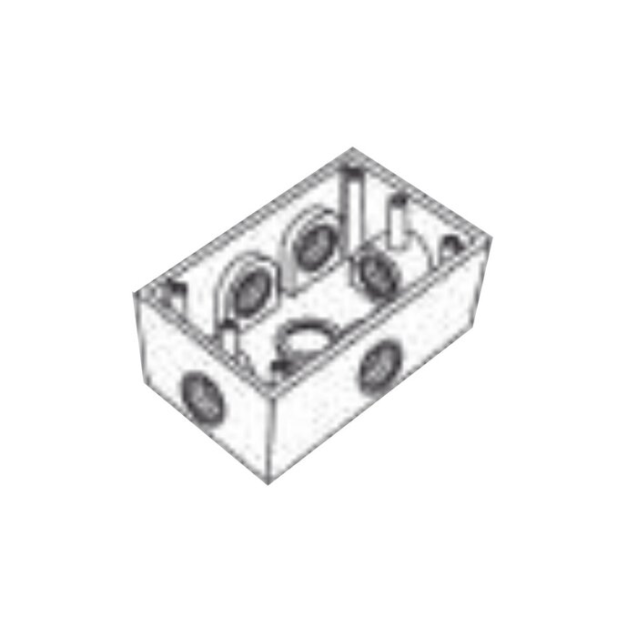 Caja Condulet FS de 3/4" ( 19.05 mm ) con seis bocas a prueba de intemperie.