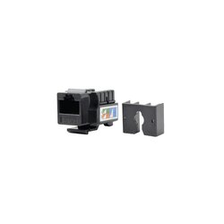 Módulo Jack Keystone Cat5e con terminación 110 (Punchdown) para faceplate - Color Negro