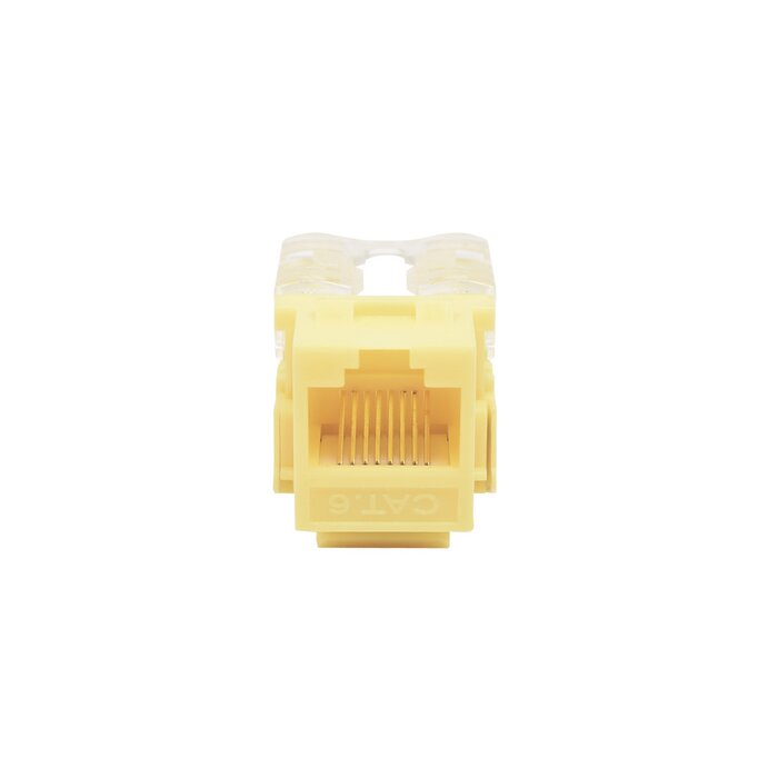 Módulo Jack Keystone Cat6 con terminación 110 (Punchdown) para faceplate - Color Amarillo