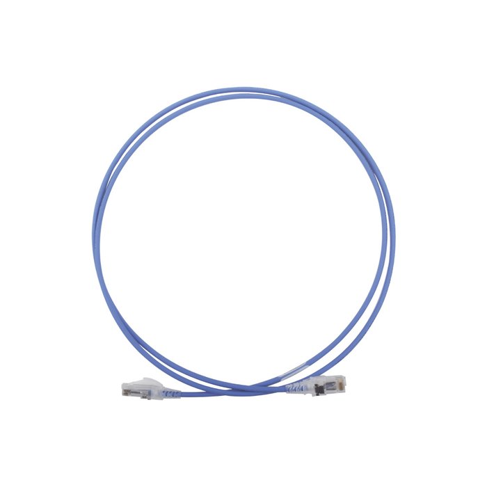 Patch Cord MC6 Modular Cat6 UTP, CM/LS0H, 5ft, Color Azul, Diámetro Reducido (28AWG)