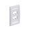 Placa de Pared Vertical Ejecutiva, Salida Para 4 Puertos Mini-Com, Con Espacios Para Etiquetas, Color Blanco