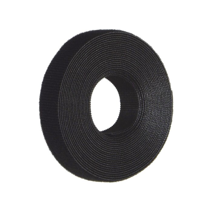 Rollo de Cinta de Contacto, de 15 Pies (4.5m) de Largo, 19.1 mm de Ancho, Color Negro