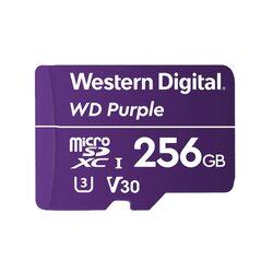 Memoria microSD de 256 GB PURPLE, Especializada Para Videovigilancia, 3 VECES MAYOR DURACIÓN QUE UNA CONVENCIONAL