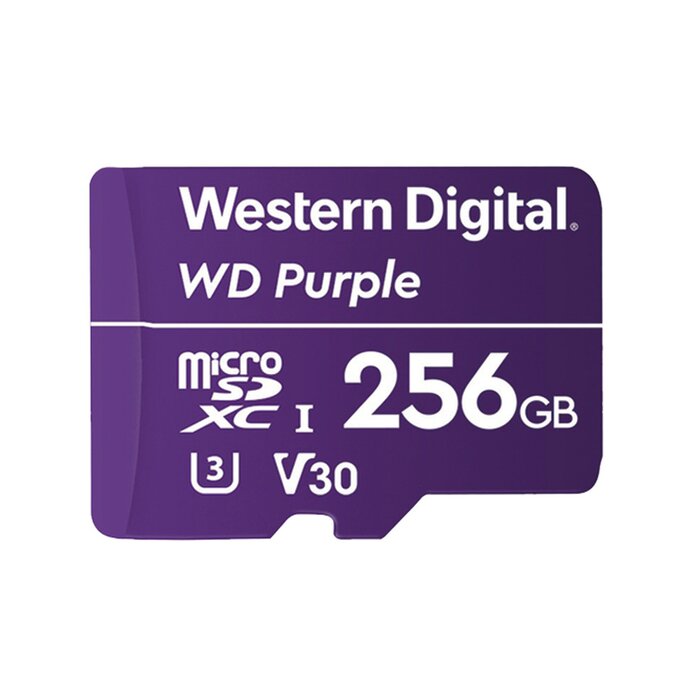 Memoria microSD de 256 GB PURPLE, Especializada Para Videovigilancia, 3 VECES MAYOR DURACIÓN QUE UNA CONVENCIONAL