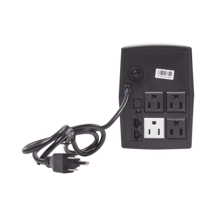 UPS de 850VA/510W / Topología Línea Interactiva / Entrada y Salida 120 Vca / Regulador de Voltaje AVR 80-150 Vca / Clavija NEMA 5-15P / 4 Tomas NEMA 5-15R