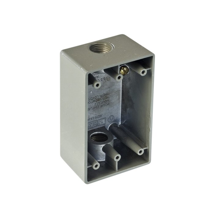 Caja Condulet FS de 3/4" (19.05 mm) con dos bocas a prueba de intemperie.