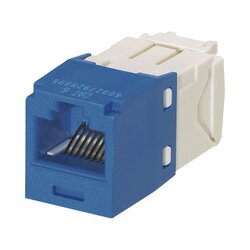 Conector Jack RJ45 Estilo TG, Mini-Com, Categoría 6, de 8 posiciones y 8 cables, Color Azul
