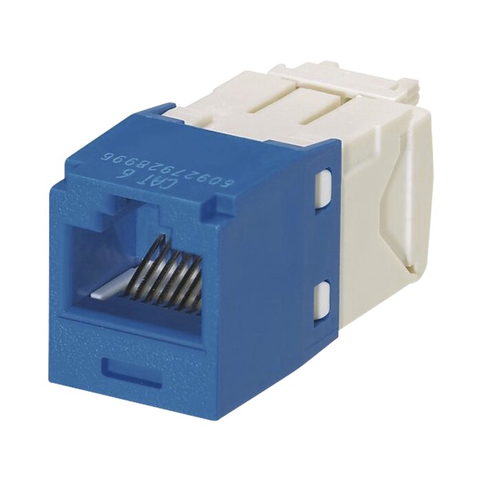 Conector Jack RJ45 Estilo TG, Mini-Com, Categoría 6, de 8 posiciones y 8 cables, Color Azul