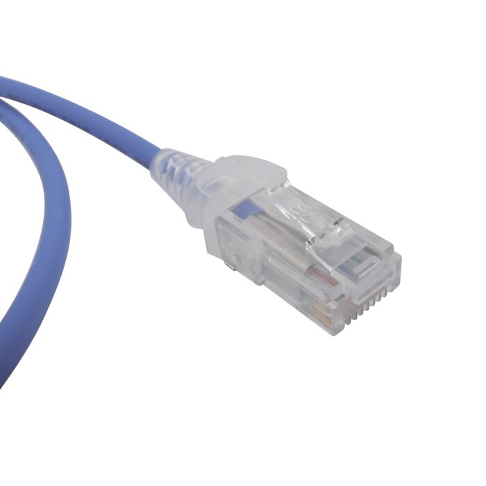 Patch Cord MC6 Modular Cat6 UTP, CM/LS0H, 3ft, Color Azul, Diámetro Reducido (28AWG)