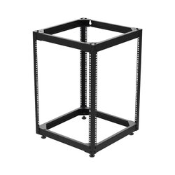 Rack Abierto de 4 Postes Instalación Pared o Piso de 14 Unidades, ¡Ideal para Equipo de Audio!