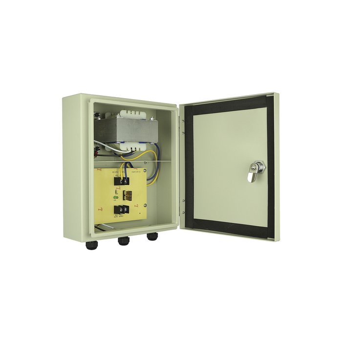 Fuente de poder profesional para Domos PTZ de 24 Vca@ 7A, para exterior; voltaje de entrada de 127 Vca.