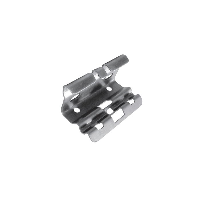 Mini clip automático, para unir tramos de charola, con acabado Electro Zinc