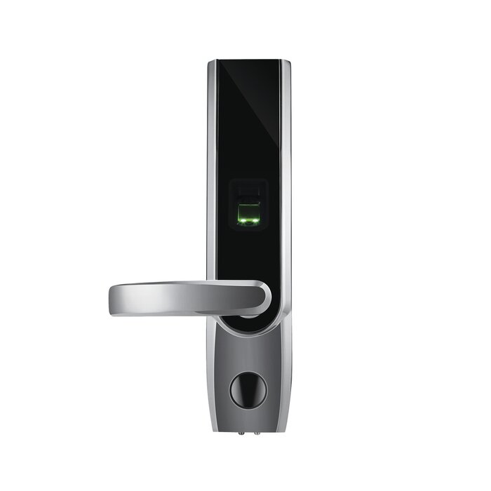 Cerradura autónoma izquierda bluetooth de huella digital, tarjeta de proximidad y contraseña