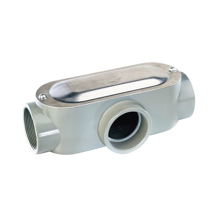 Caja Condulet tipo T de 1/2" (12.7 mm) Incluye tapa y tornillos.